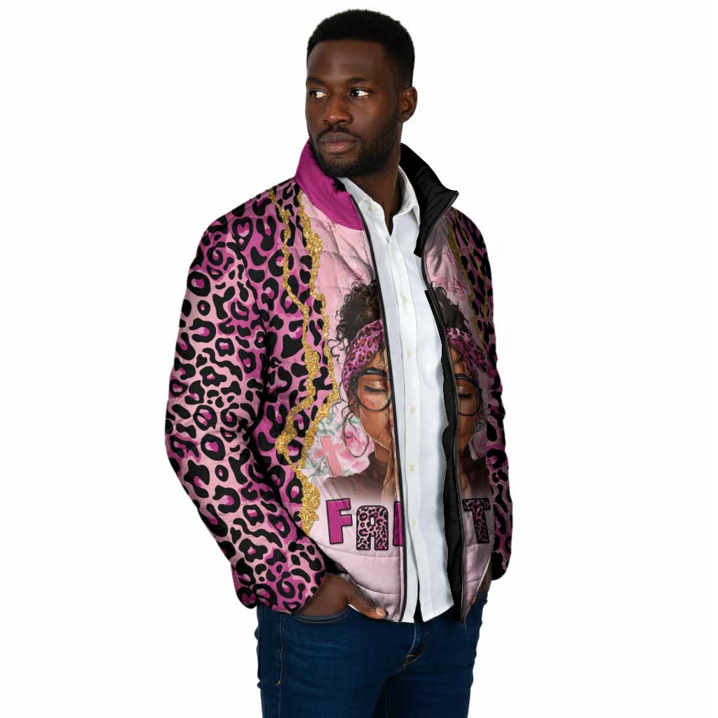Black Her Story Padded Jacket Faith Pink Leopard - African Pride