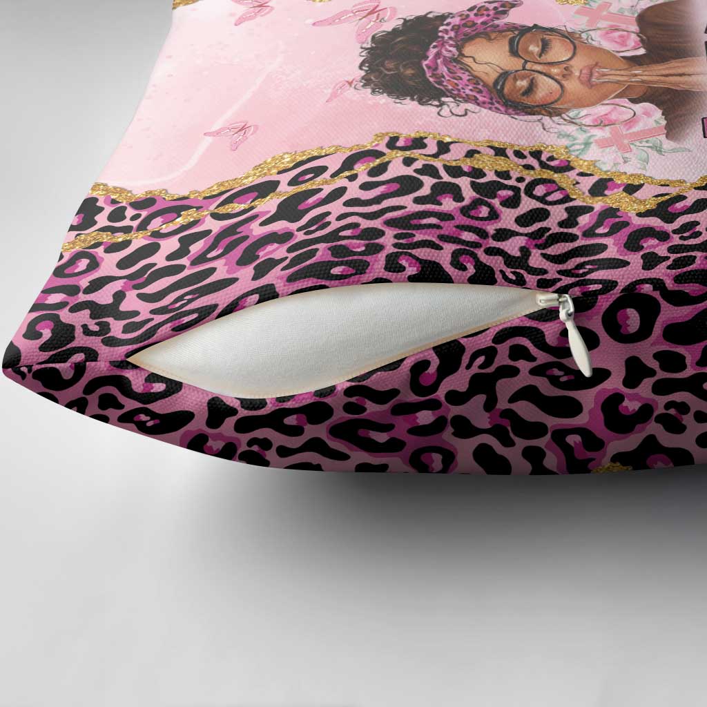 Black Her Story Pillow Cover Faith Pink Leopard - African Pride