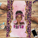 Black Her Story Puzzle Faith Pink Leopard - African Pride