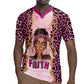 Black Her Story Rugby Jersey Faith Pink Leopard - African Pride