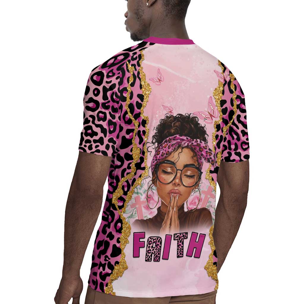 Black Her Story Rugby Jersey Faith Pink Leopard - African Pride