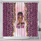 Black Her Story Shower Curtain Faith Pink Leopard - African Pride