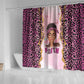 Black Her Story Shower Curtain Faith Pink Leopard - African Pride