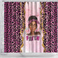 Black Her Story Shower Curtain Faith Pink Leopard - African Pride