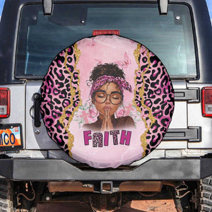 Black Her Story Spare Tire Cover Faith Pink Leopard - African Pride