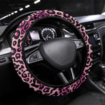 Black Her Story Steering Wheel Cover Faith Pink Leopard - African Pride