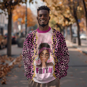 Black Her Story Sweatshirt Faith Pink Leopard - African Pride