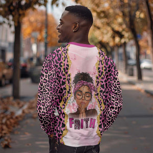 Black Her Story Sweatshirt Faith Pink Leopard - African Pride