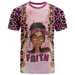Black Her Story T shirt Faith Pink Leopard - African Pride