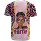 Black Her Story T shirt Faith Pink Leopard - African Pride