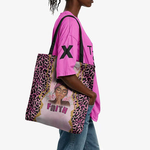 Black Her Story Tote Bag Faith Pink Leopard - African Pride