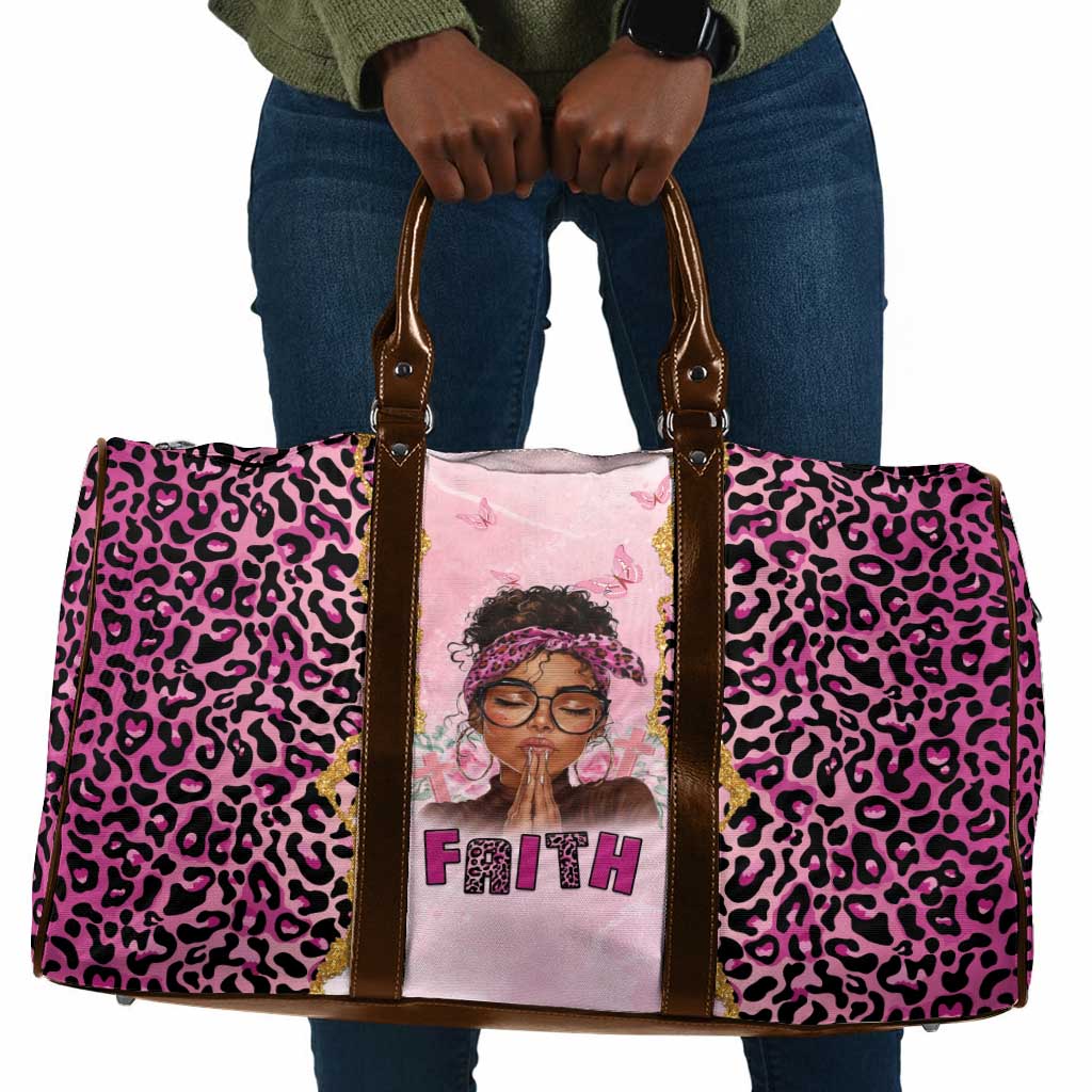 Black Her Story Travel Bag Faith Pink Leopard - African Pride