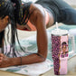 Black Her Story Tumbler With Handle Faith Pink Leopard - African Pride