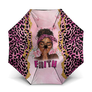 Black Her Story Umbrella Faith Pink Leopard - African Pride