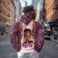 Black Her Story Zip Hoodie Faith Pink Leopard - African Pride