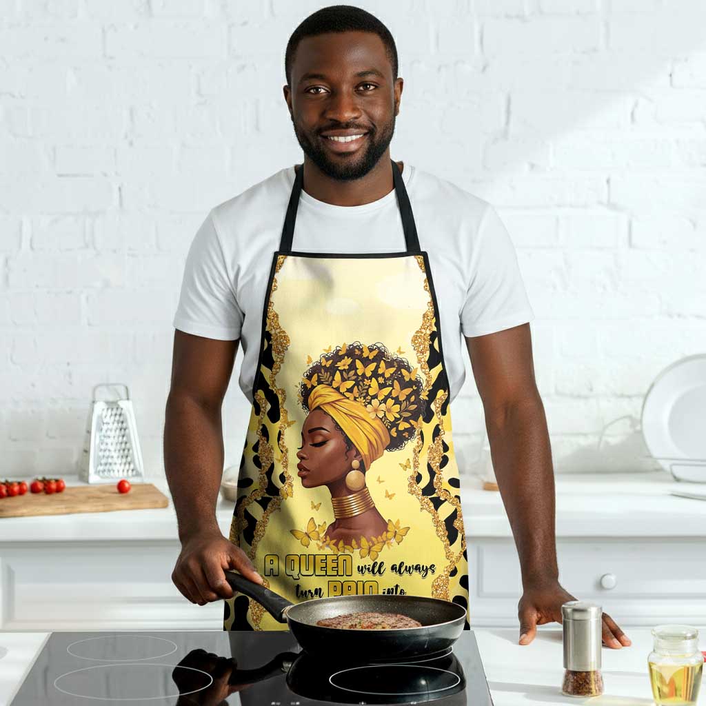 Black Her Story Apron A Queen Turns Pain Into Power - African Pride