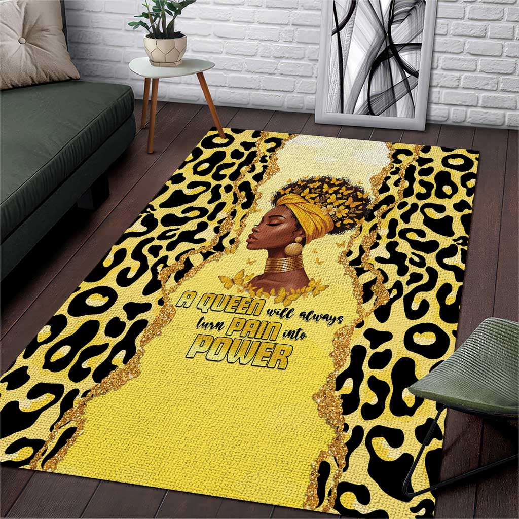 Black Her Story Area Rug A Queen Turns Pain Into Power - African Pride