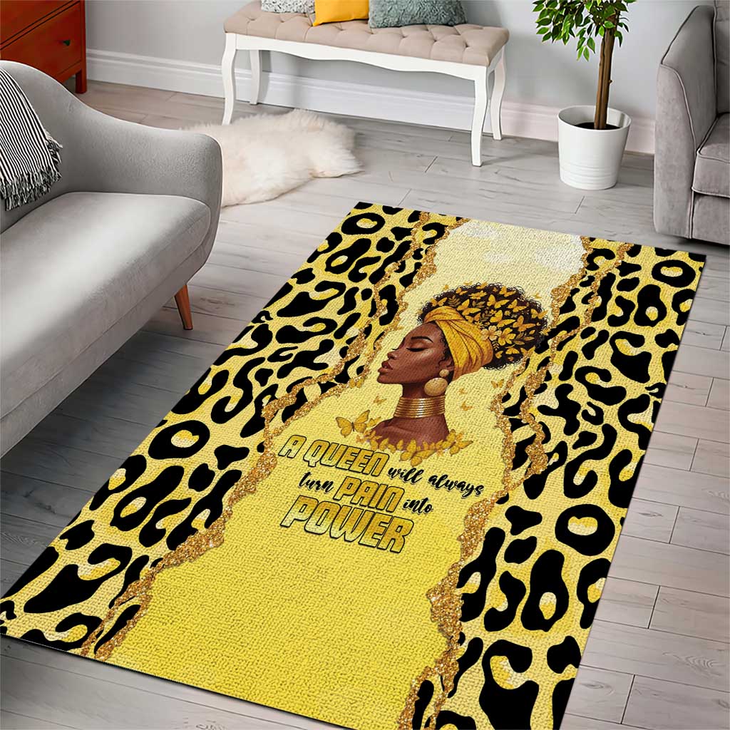 Black Her Story Area Rug A Queen Turns Pain Into Power - African Pride