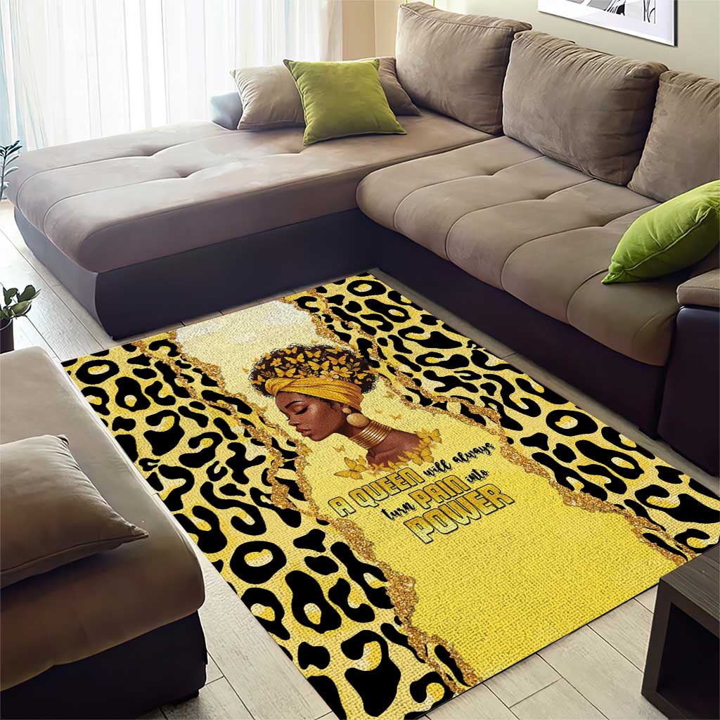 Black Her Story Area Rug A Queen Turns Pain Into Power - African Pride