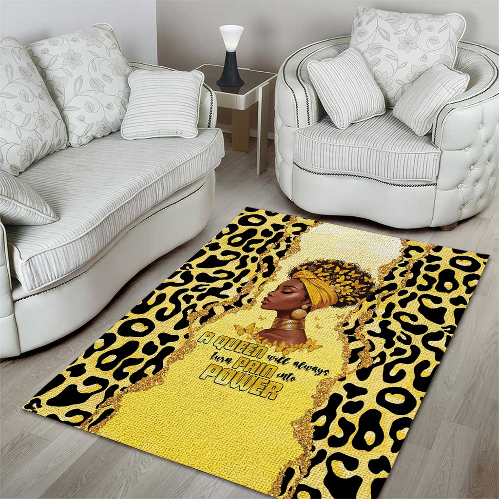 Black Her Story Area Rug A Queen Turns Pain Into Power - African Pride