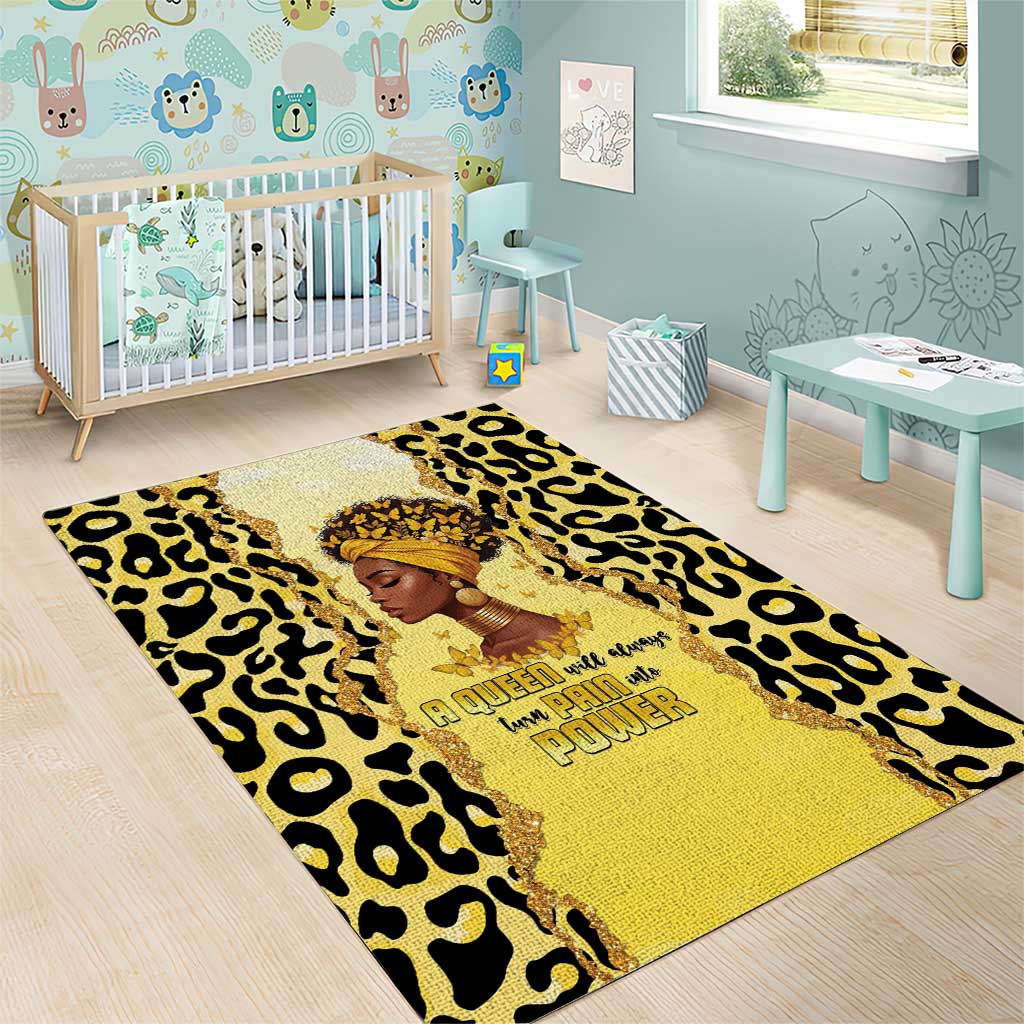 Black Her Story Area Rug A Queen Turns Pain Into Power - African Pride