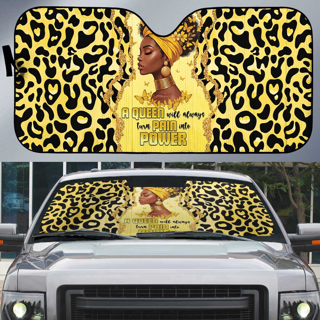 Black Her Story Auto Sun Shade A Queen Turns Pain Into Power - African Pride