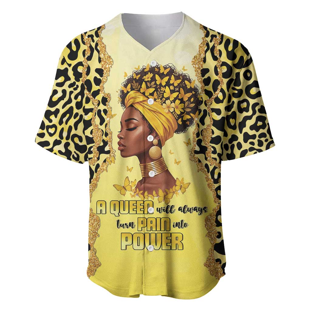 Black Her Story Baseball Jersey A Queen Turns Pain Into Power - African Pride
