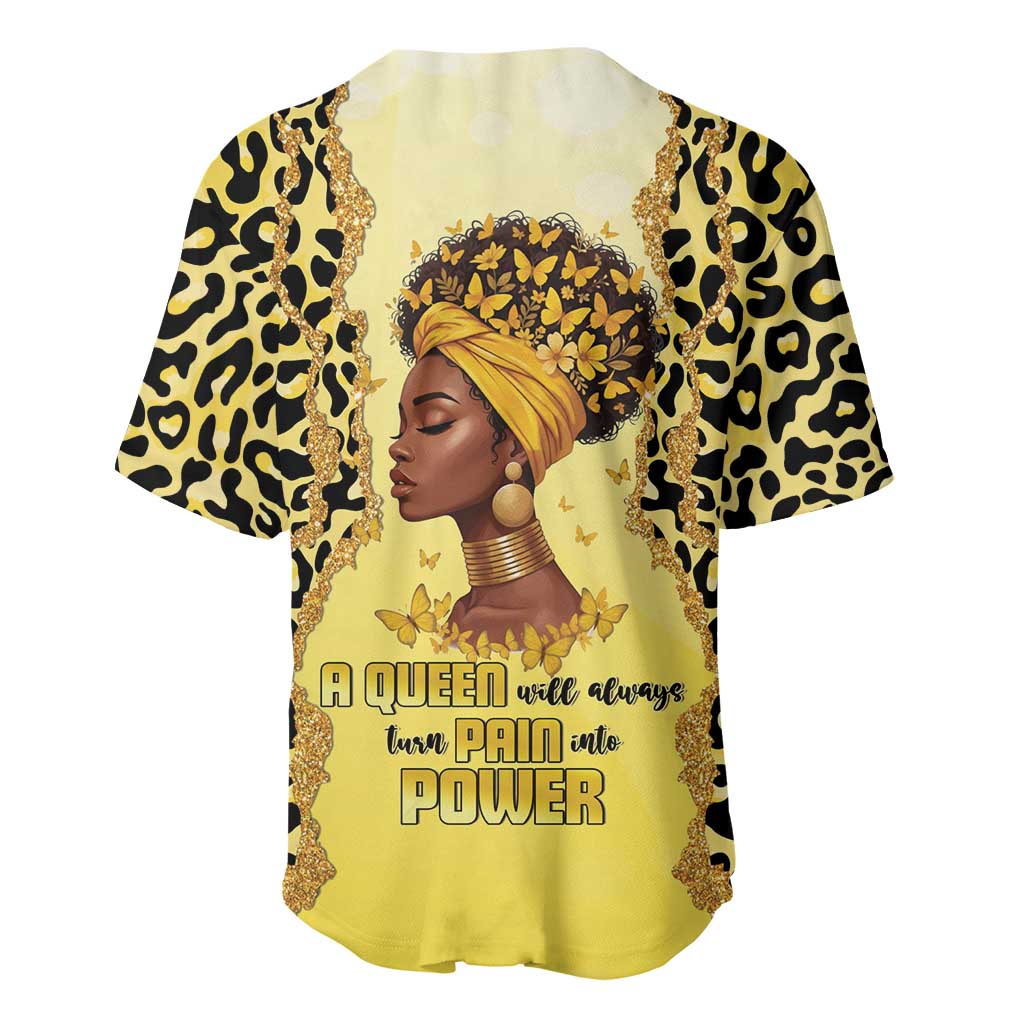 Black Her Story Baseball Jersey A Queen Turns Pain Into Power - African Pride
