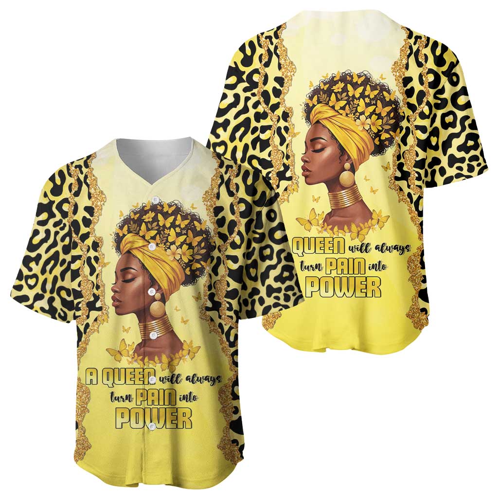 Black Her Story Baseball Jersey A Queen Turns Pain Into Power - African Pride