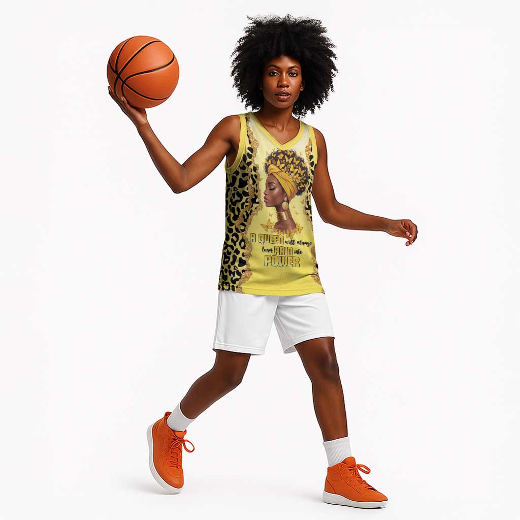 Black Her Story Basketball Jersey A Queen Turns Pain Into Power - African Pride