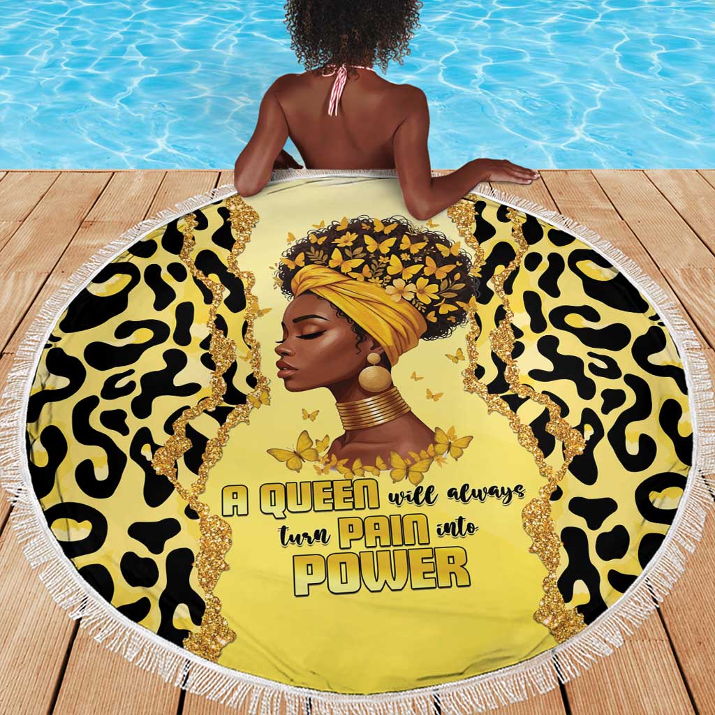 Black Her Story Beach Blanket A Queen Turns Pain Into Power - African Pride