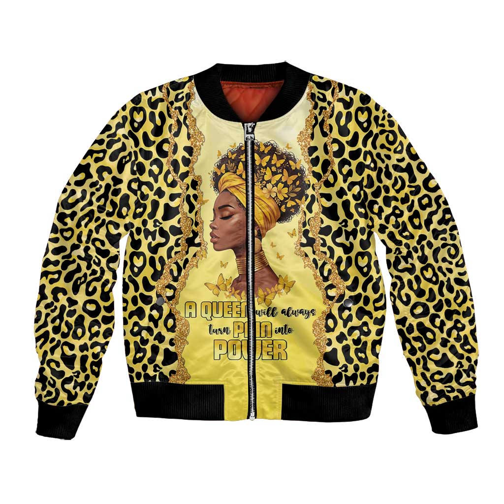 Black Her Story Bomber Jacket A Queen Turns Pain Into Power - African Pride