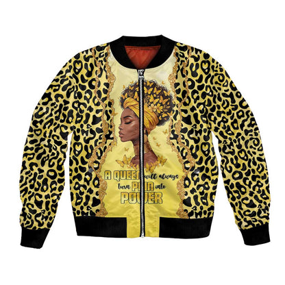 Black Her Story Bomber Jacket A Queen Turns Pain Into Power - African Pride