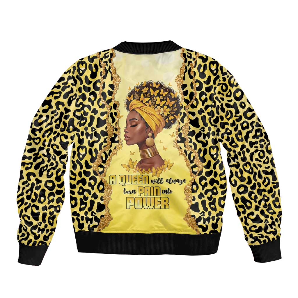 Black Her Story Bomber Jacket A Queen Turns Pain Into Power - African Pride