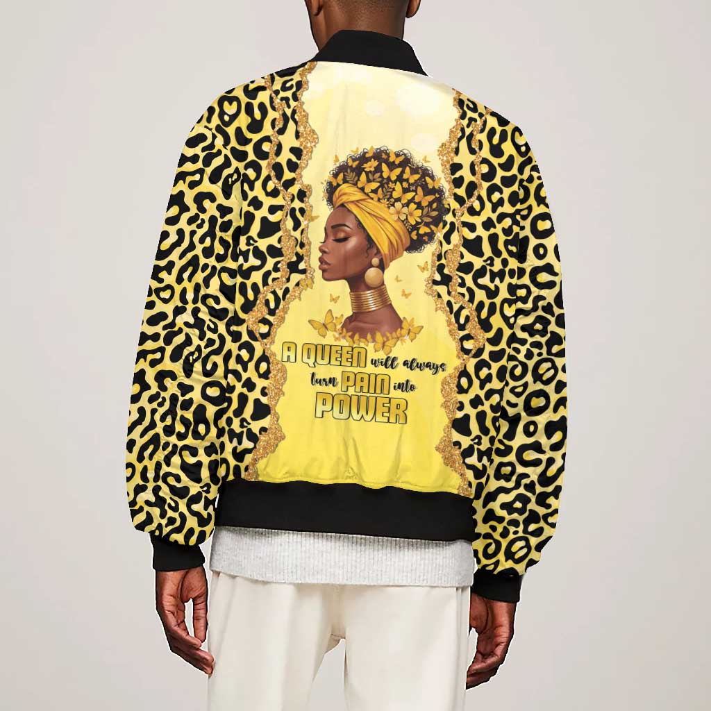 Black Her Story Bomber Jacket A Queen Turns Pain Into Power - African Pride