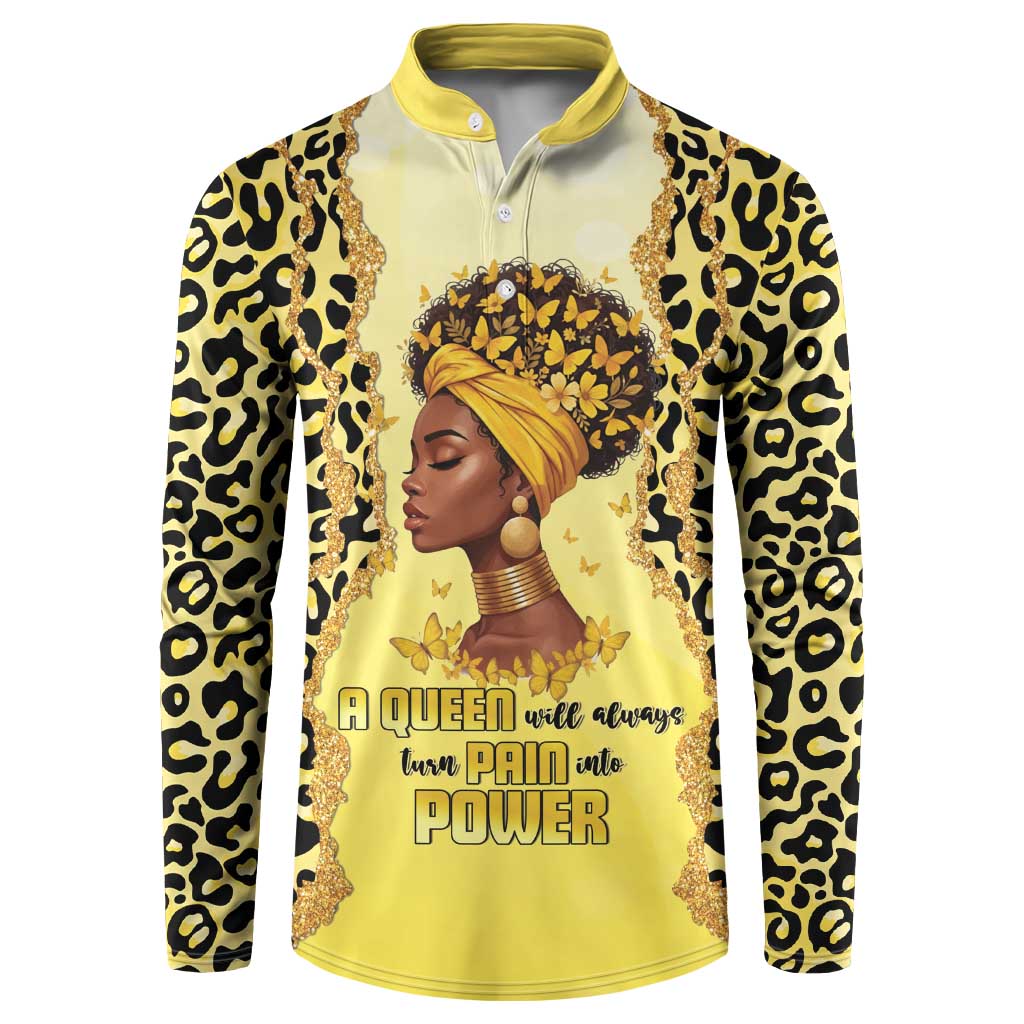 Black Her Story Button Sweatshirt A Queen Turns Pain Into Power