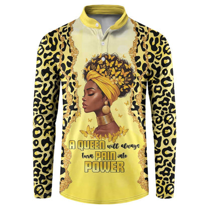 Black Her Story Button Sweatshirt A Queen Turns Pain Into Power