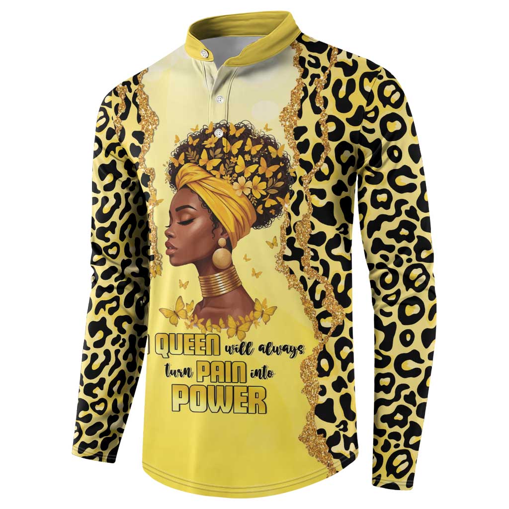 Black Her Story Button Sweatshirt A Queen Turns Pain Into Power