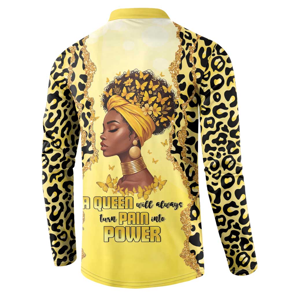 Black Her Story Button Sweatshirt A Queen Turns Pain Into Power