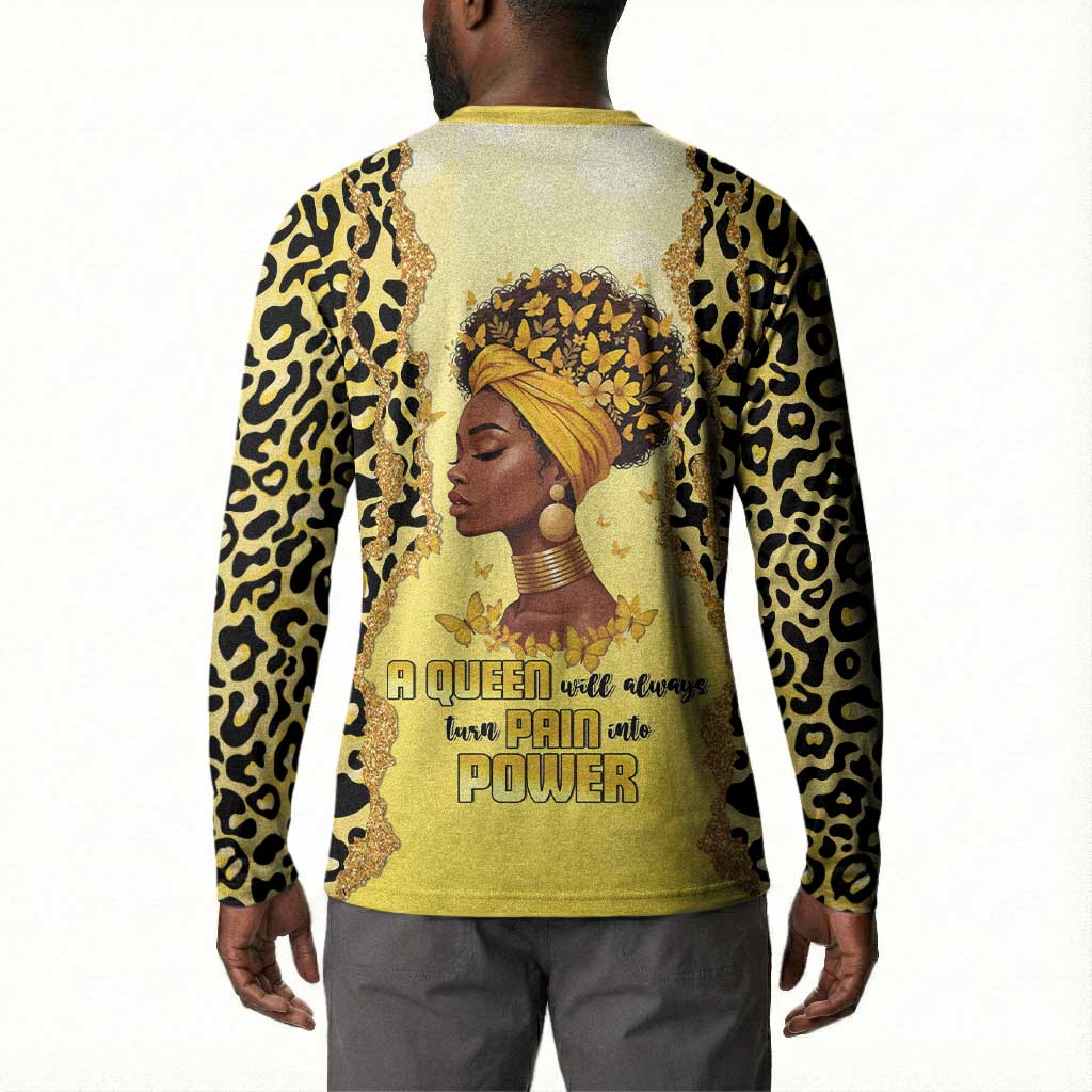 Black Her Story Button Sweatshirt A Queen Turns Pain Into Power