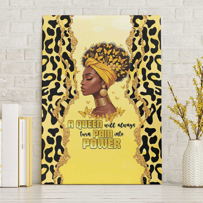Black Her Story Canvas Wall Art A Queen Turns Pain Into Power - African Pride