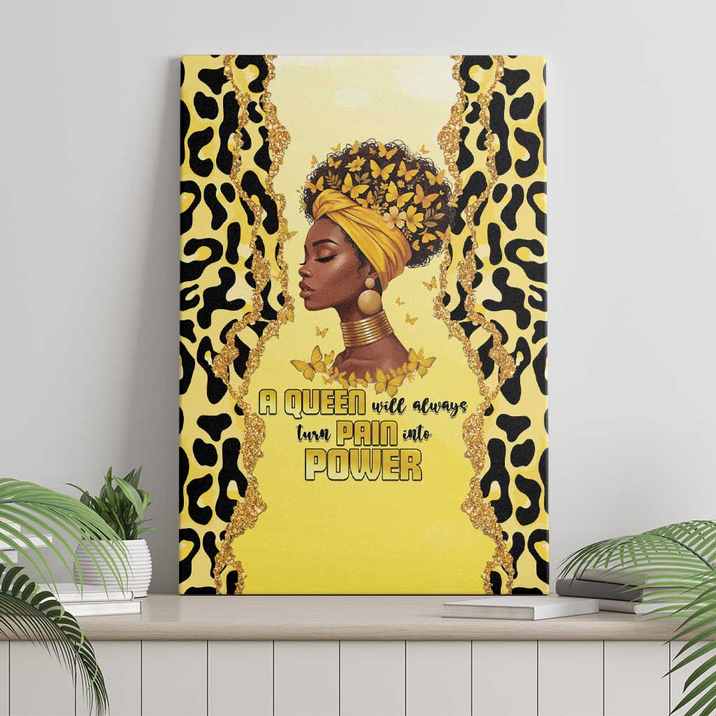 Black Her Story Canvas Wall Art A Queen Turns Pain Into Power - African Pride