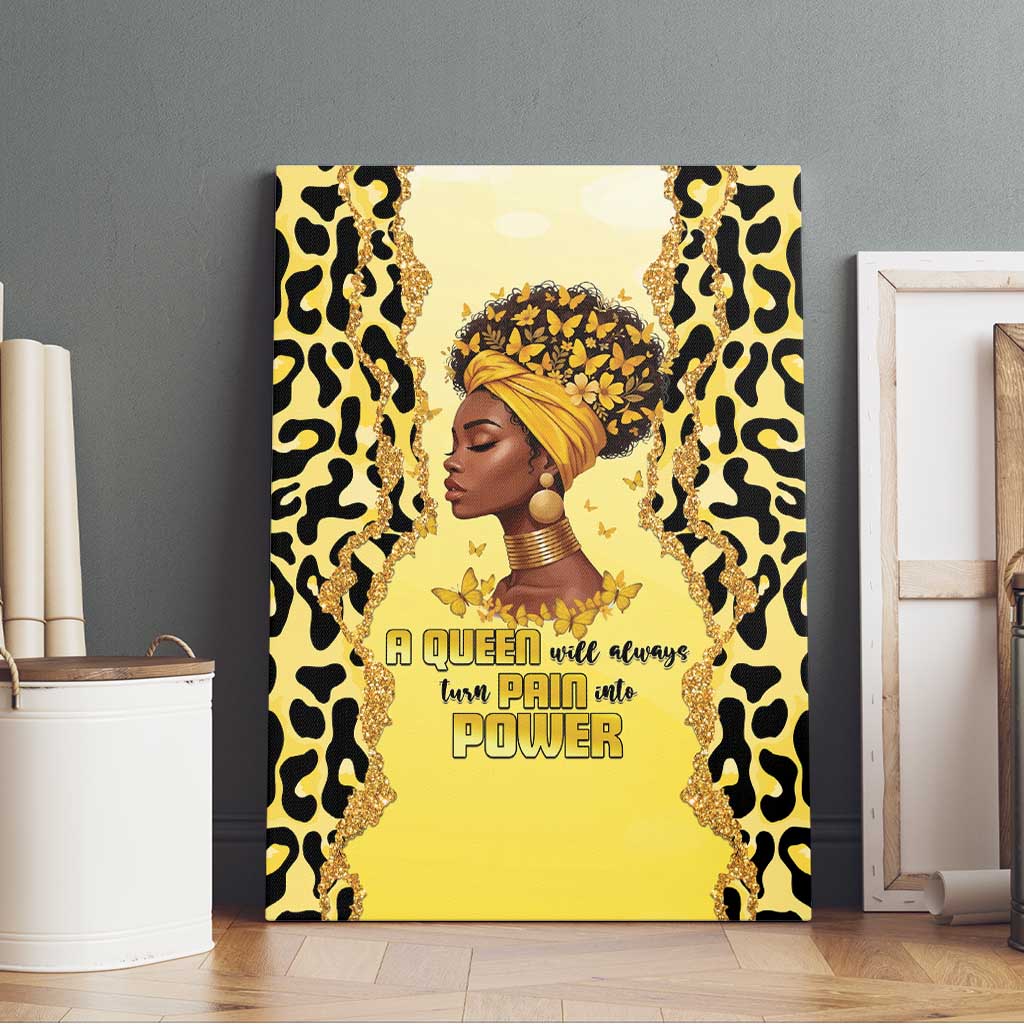 Black Her Story Canvas Wall Art A Queen Turns Pain Into Power - African Pride