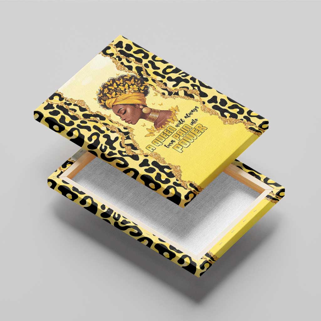 Black Her Story Canvas Wall Art A Queen Turns Pain Into Power - African Pride
