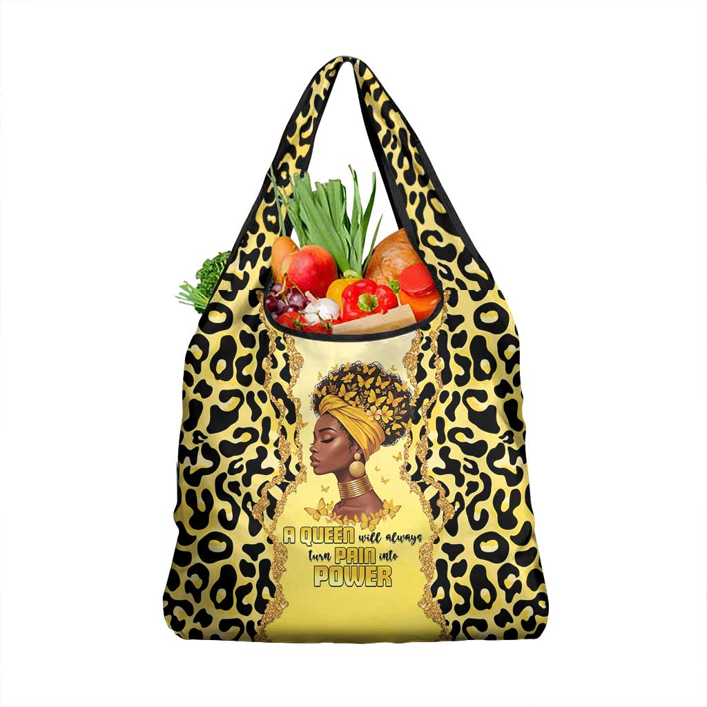 Black Her Story Grocery Bag A Queen Turns Pain Into Power - African Pride