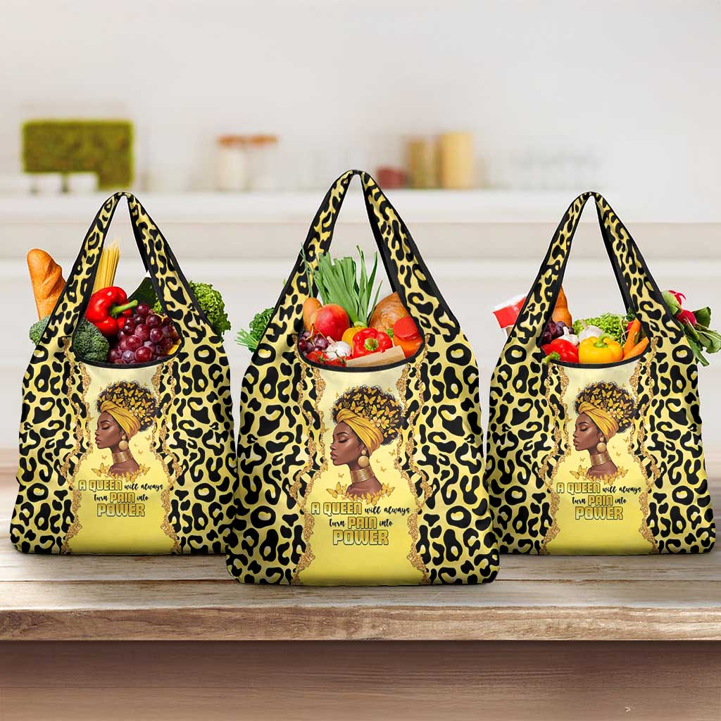 Black Her Story Grocery Bag A Queen Turns Pain Into Power - African Pride