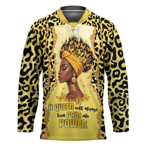 Black Her Story Hockey Jersey A Queen Turns Pain Into Power - African Pride