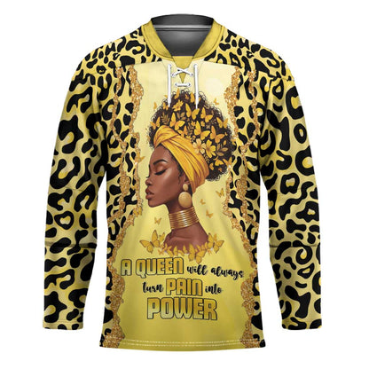 Black Her Story Hockey Jersey A Queen Turns Pain Into Power - African Pride