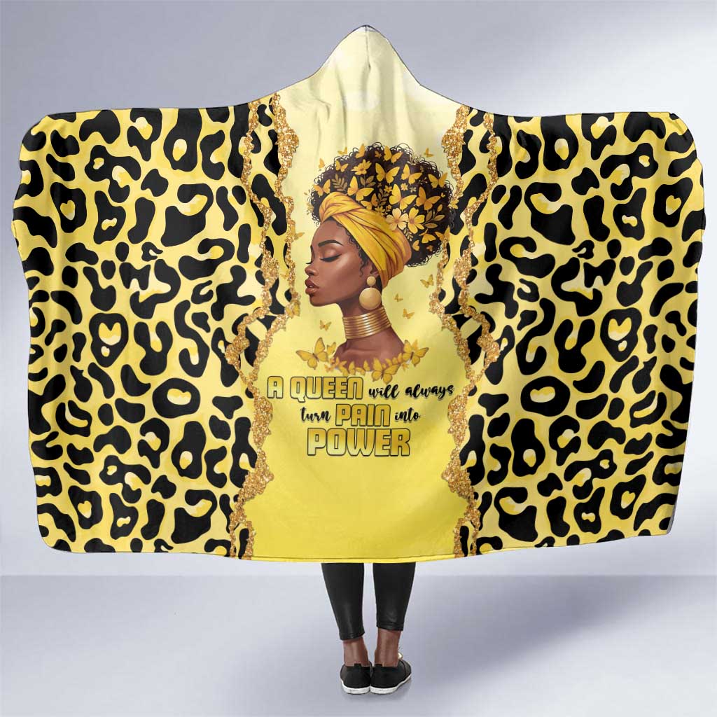 Black Her Story Hooded Blanket A Queen Turns Pain Into Power - African Pride