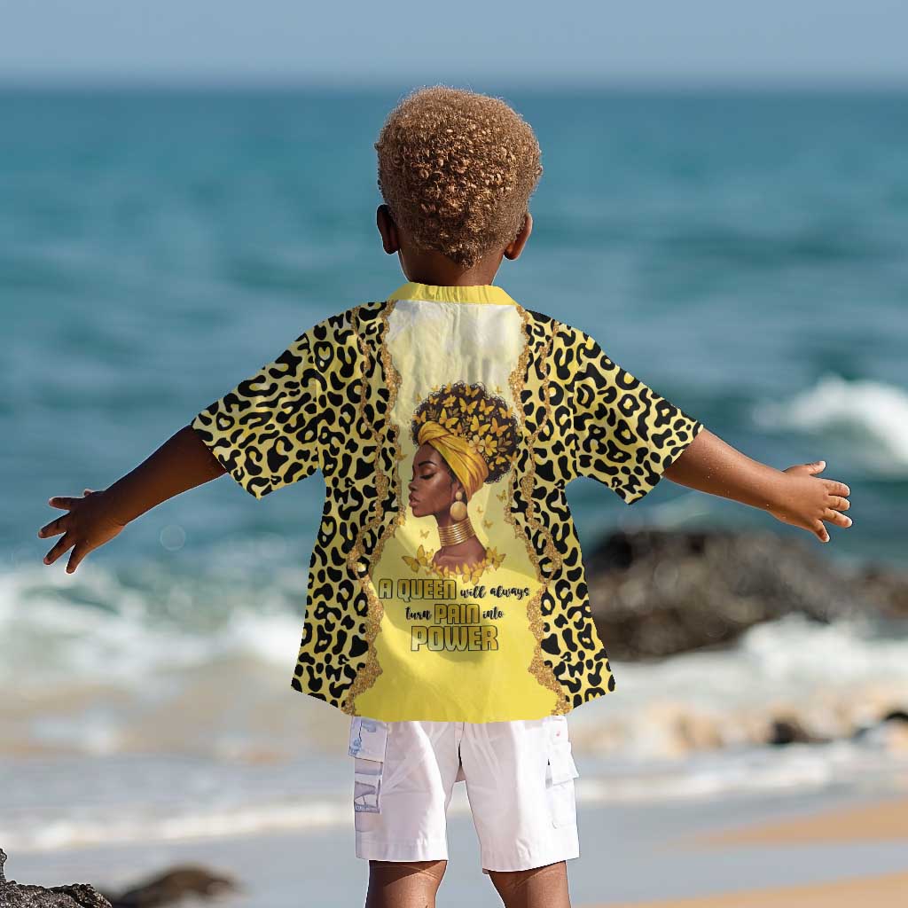 Black Her Story Kid Hawaiian Shirt A Queen Turns Pain Into Power - African Pride